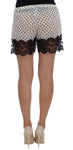 Shorts Sleepwear in seta con pizzo floreale bianco e nero Dolce&Gabbana-XS