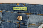 Versace Jeans Jeans slim fit stretch blu lavaggio stampa - Taglia W27