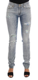 Versace Jeans Jeans strappati stretch strappati blu lavaggio - W27