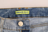 Versace Jeans Jeans slim fit strappati blu lavaggio lavato - W30