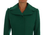 Trench lungo cappotto in lana verde Dolce & Gabbana - Taglia IT38-XS