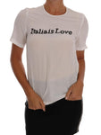 T-shirt Blusa ITALIA IS LOVE Dolce & Gabbana in seta bianca - IT36-XS