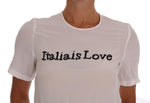 T-shirt Blusa ITALIA IS LOVE Dolce & Gabbana in seta bianca - IT36-XS