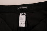 Pantaloni a vita alta in broccato floreale nero Dolce & Gabbana-IT40-S