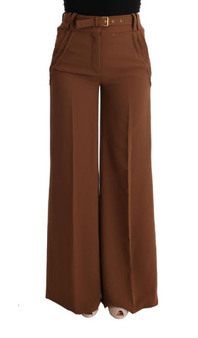 Pantaloni Cavalli in tessuto sintetico marrone scamosciato - IT40-S