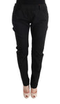 Pantaloni casual Ermanno Scervino in cotone nero slim fit - IT48-XXL