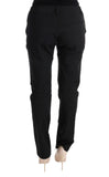 Pantaloni casual Ermanno Scervino in cotone nero slim fit - IT48-XXL