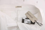 Pantaloni casual slim fit Ermanno Scervino in cotone bianco - IT40-S