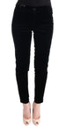 Pantalone in cropped di velluto Ermanno Scervino nero misto viscosa-IT40-S