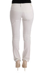 Pantaloni casual slim fit Ermanno Scervino in cotone bianco - IT42-M