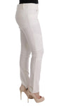 Pantaloni casual slim fit Ermanno Scervino in cotone bianco - IT42-M