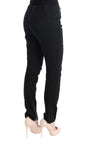 Pantaloni casual Ermanno Scervino in cotone nero slim fit - IT38-XS