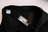 Pantaloni casual Ermanno Scervino in cotone nero slim fit - IT38-XS