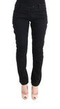 Pantaloni casual Ermanno Scervino in cotone nero slim fit - IT42-M