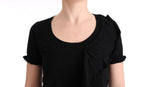 T-shirt con top in lana di lana nera 100% lana MARGHI LO' - IT42-M