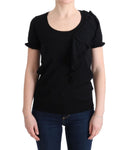 T-shirt con top in lana di lana nera 100% lana MARGHI LO - IT46-XL