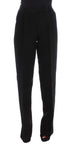 Pantaloni larghi Ermanno Scervino cotone nero a fasce larghe - IT42-M