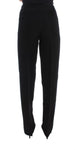 Pantaloni larghi Ermanno Scervino cotone nero a fasce larghe - IT42-M