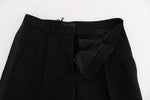 Pantaloni larghi Ermanno Scervino cotone nero a fasce larghe - IT42-M