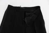 Pantaloni larghi Ermanno Scervino cotone nero a fasce larghe - IT42-M