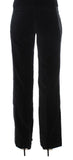 Pantalone bootcut in viscosa di velluto a righe nere Ermanno Scervino-IT40-S