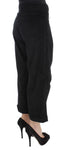 Pantaloni Ermanno Scervino cotone e velluto nero con taglio a coste-IT40-S