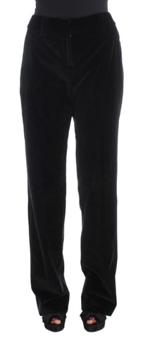 Pantalone dritto in cotone nero di velluto Ermanno Scervino - IT42-M