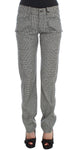 Pantaloni casual Ermanno Scervino cotone a scacchi bianchi neri-IT42-M