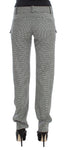 Pantaloni casual Ermanno Scervino cotone a scacchi bianchi neri-IT42-M