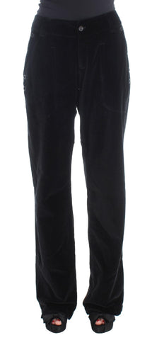 Pantalone dritto in cotone nero di velluto Ermanno Scervino - IT46-XL