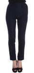 Pantaloni casual slim fit in lana vergine blu Ermanno Scervino-IT38-XS