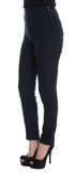 Pantaloni casual slim fit in lana vergine blu Ermanno Scervino-IT38-XS