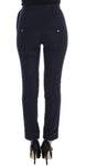 Pantaloni casual slim fit in lana vergine blu Ermanno Scervino-IT38-XS