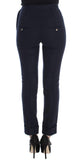 Pantaloni casual slim fit in lana vergine blu Ermanno Scervino-IT38-XS