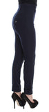 Pantaloni casual slim fit in lana vergine blu Ermanno Scervino-IT38-XS