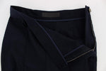 Pantaloni casual slim fit in lana vergine blu Ermanno Scervino-IT38-XS