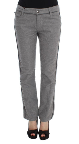 Pantaloni casual Ermanno Scervino cotone grigio dritto dritto-IT38-XS