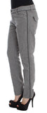 Pantaloni casual Ermanno Scervino cotone grigio dritto dritto-IT38-XS