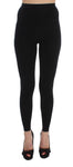 Pantaloni con calzamaglia stretch in lana nera Dolce & Gabbana-IT46-XL