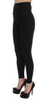 Pantaloni con calzamaglia stretch in lana nera Dolce & Gabbana-IT46-XL