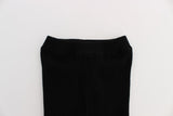 Pantaloni con calzamaglia stretch in lana nera Dolce & Gabbana-IT46-XL