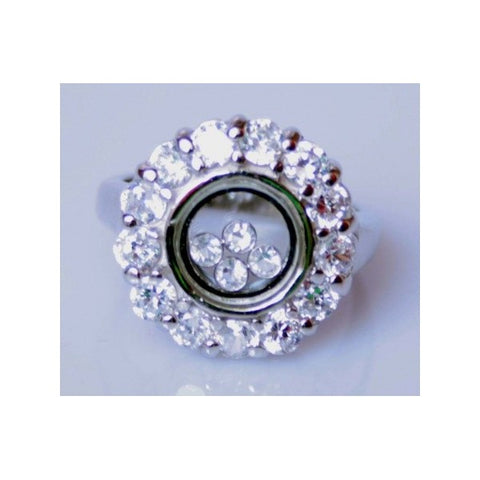 Anello in Silver plated con cassa in Cristallo e Diamanti Sintetici