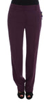 Pantaloni eleganti Cavalli in misto poliestere viola - Taglia IT46-XL