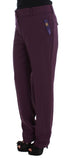 Pantaloni eleganti Cavalli in misto poliestere viola - Taglia IT46-XL