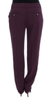 Pantaloni eleganti Cavalli in misto poliestere viola - Taglia IT46-XL