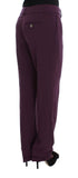 Pantaloni eleganti Cavalli in misto poliestere viola - Taglia IT46-XL