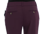 Pantaloni eleganti Cavalli in misto poliestere viola - Taglia IT46-XL