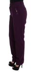 Pantaloni eleganti slim fit Cavalli Purple Viscose - Taglia IT46-XL