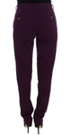 Pantaloni eleganti slim fit Cavalli Purple Viscose - Taglia IT46-XL