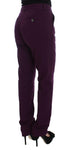 Pantaloni eleganti slim fit Cavalli Purple Viscose - Taglia IT46-XL